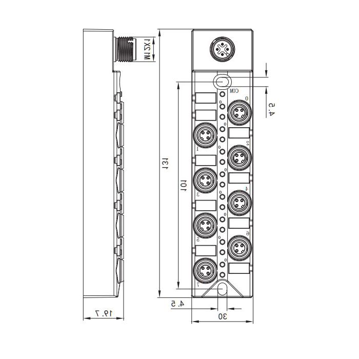 M8 interface, IO-Link Hub, 8DO, NPN, 00B513